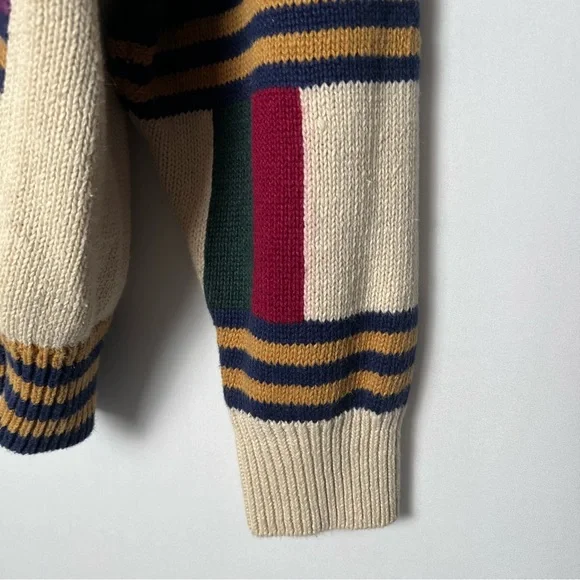 Ivy Club Classics Men’s Knit Crewneck Sweater Multicolor Block Pattern Large 90s - Picture 3 of 7